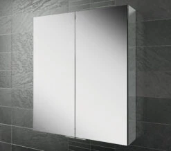 HIB Eris 700mm High Double Door Aluminium Mirrored Cabinet