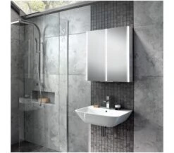 HIB Xenon Double Door 700mm High LED Illuminated Aluminium Cabinet