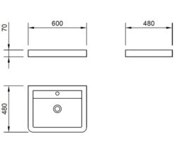 IMEX Flite White Wall Hung Double Drawer Unit And Basin 600mm -Burlington Shop M 2016 11 30 7 30 40 324