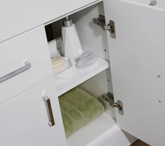 Nuie Eden Floor-Standing 3 Door And 2 Drawer White Cabinet With Basin 10 Nuie Eden Floor-Standing 3 Door And 2 Drawer White Cabinet With Basin - Image 8