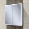HIB Qubic Double Door LED Aluminium 700mm Height Mirror Cabinet
