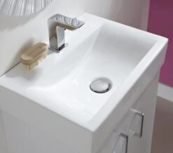 Nuie Mayford 450 X 320mm Wall Hung Gloss White Cabinet With Basin