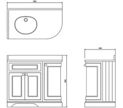 Burlington Freestanding 1000mm Left Hand Curved Corner Vanity Unit -Burlington Shop M 2016 6 2 10 29 17 23