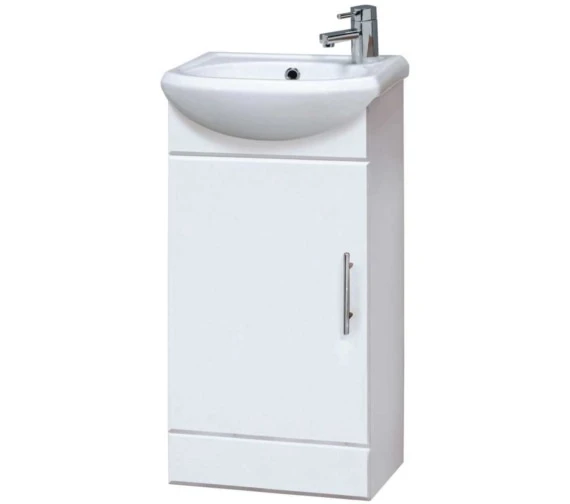 Nuie Mayford 420 X 290mm Floor Standing White Cabinet And Basin 4 Nuie Mayford 420 X 290mm Floor Standing White Cabinet And Basin - Image 2