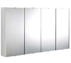 Nuie Eden 1200 X 650mm 4 Door Mirror Cabinet White High Gloss -Burlington Shop M 2016 9 5 15 18 26 27