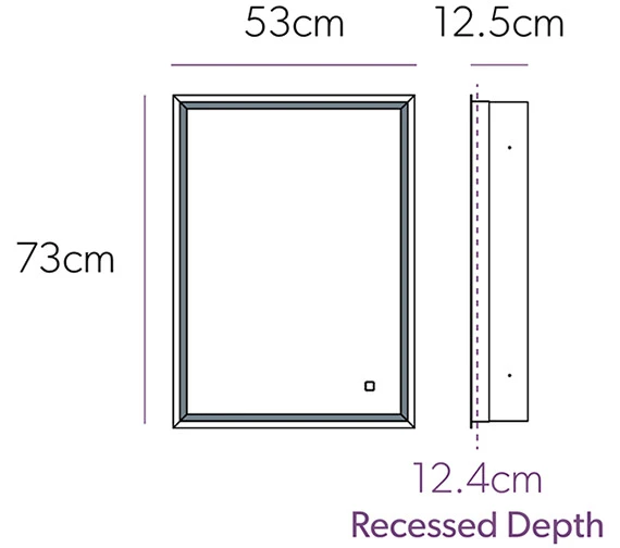 HIB Vanquish 50 LED Demisting Recessed Mirror Cabinet 530 X 730mm 4 HIB Vanquish 50 LED Demisting Recessed Mirror Cabinet 530 X 730mm - Image 2