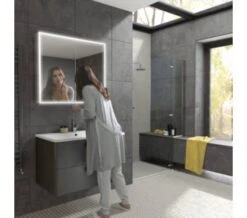 HIB Qubic Double Door LED Aluminium 700mm Height Mirror Cabinet -Burlington Shop M 2017 1 28 6 32 50 342