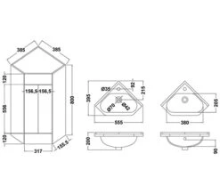 Nuie Mayford 555mm Wide Single Door Corner Gloss White Cabinet And Basin -Burlington Shop M 2017 11 6 6 16 59 904