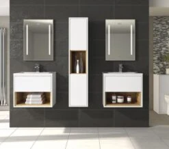 Hudson Reed Coast 350 X 1400mm Tall Boy Unit With Open Shelf