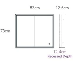 HIB Vanquish Double Door LED Demisting Recessed Mirror Cabinet 730mm High -Burlington Shop M 2017 2 2 12 25 43 327