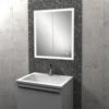HIB Vanquish Double Door LED Demisting Recessed Mirror Cabinet 730mm High