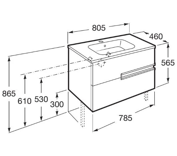 Roca Victoria-N Unik 565mm High Wall Hung Unit With Basin 6 Roca Victoria-N Unik 565mm High Wall Hung Unit With Basin - Image 4