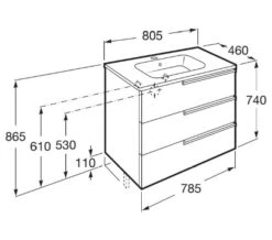 Roca Victoria-N Unik Luxurious 3-Drawer Wall Hung Unit 600mm With Basin -Burlington Shop M 2017 3 18 6 34 31 893