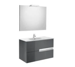 Roca Victoria-N Gloss White 800 X 565mm Vanity Unit Pack With Mirror And Spotlight -Burlington Shop M 2017 3 24 6 34 16 654