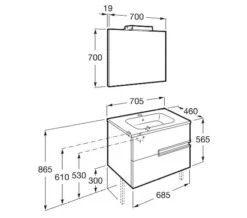 Roca Victoria-N 700 X 565mm Vanity Unit Pack With Mirror And Spotlight -Burlington Shop M 2017 3 24 7 27 20 135