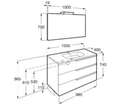 Roca Victoria-N 1000 X 740mm Vanity Unit Pack With Mirror And Spotlight -Burlington Shop M 2017 3 25 10 9 26 718