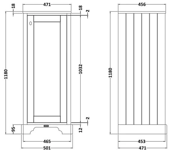 Hudson Reed Old London 1180mm Floor Standing Tall Boy Unit 5 Hudson Reed Old London 1180mm Floor Standing Tall Boy Unit - Image 3