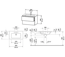 Duravit L-Cube Wall Mounted 2 Drawer Vanity Unit For Me-By-Starck Basin -Burlington Shop M 2018 3 1 5 7 28 841