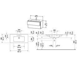 Duravit L-Cube Wall Mounted 2 Drawer Vanity Unit For Me-By-Starck Basin -Burlington Shop M 2018 3 1 6 5 15 743