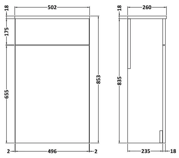 Nuie Athena 500mm Wide Floor Standing WC Unit 5 Nuie Athena 500mm Wide Floor Standing WC Unit - Image 3
