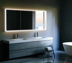 HIB Qubic 120 Triple Door LED Aluminium Mirror Cabinet