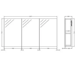 Hudson Reed Quartet 1350 X 715mm 3 Door Mirror Cabinet -Burlington Shop M 2019 1 16 13 38 52 856