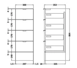 Hudson Reed Fusion 300 X 355mm Full Depth 4 Drawer Unit -Burlington Shop M 2019 2 11 7 39 10 197