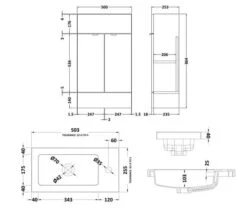 Hudson Reed Fusion 500mm Floor-Standing Slimline Vanity Unit And Basin -Burlington Shop M 2019 2 5 13 1 18 85