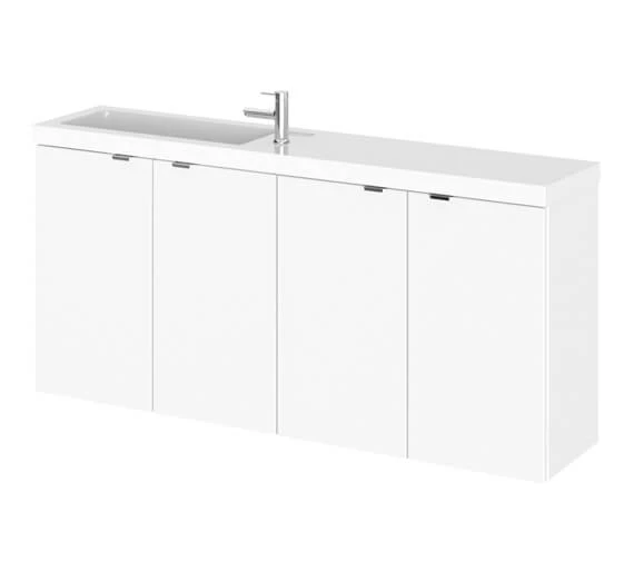 Hudson Reed Fusion 1200mm Wall Hung 4 Door Slimline Vanity Unit And Basin 4 Hudson Reed Fusion 1200mm Wall Hung 4 Door Slimline Vanity Unit And Basin - Image 2