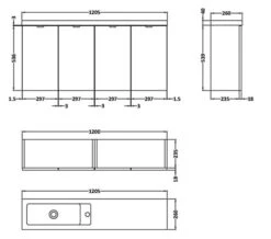 Hudson Reed Fusion 1200mm Wall Hung 4 Door Slimline Vanity Unit And Basin 15 Hudson Reed Fusion 1200mm Wall Hung 4 Door Slimline Vanity Unit And Basin -Burlington Shop M 2019 2 6 11 55 0 349
