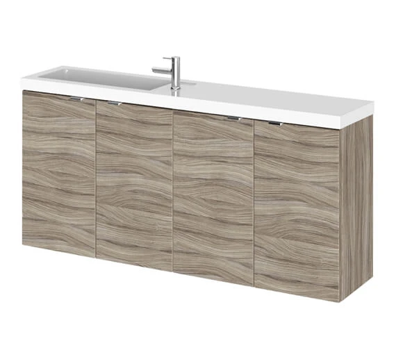 Hudson Reed Fusion 1200mm Wall Hung 4 Door Slimline Vanity Unit And Basin 6 Hudson Reed Fusion 1200mm Wall Hung 4 Door Slimline Vanity Unit And Basin - Image 4