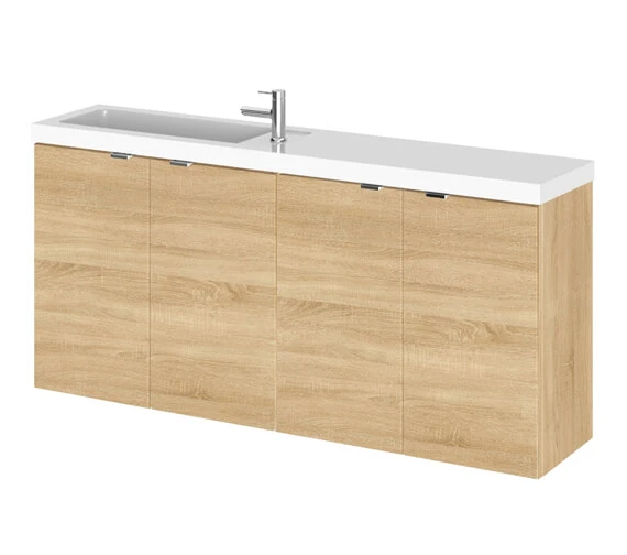 Hudson Reed Fusion 1200mm Wall Hung 4 Door Slimline Vanity Unit And Basin 7 Hudson Reed Fusion 1200mm Wall Hung 4 Door Slimline Vanity Unit And Basin - Image 5