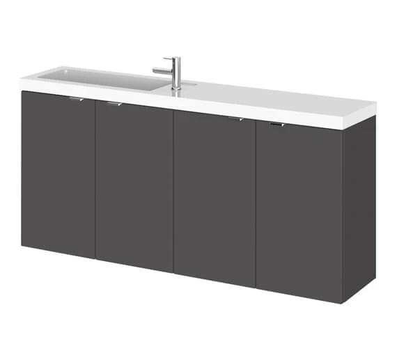 Hudson Reed Fusion 1200mm Wall Hung 4 Door Slimline Vanity Unit And Basin 11 Hudson Reed Fusion 1200mm Wall Hung 4 Door Slimline Vanity Unit And Basin - Image 9