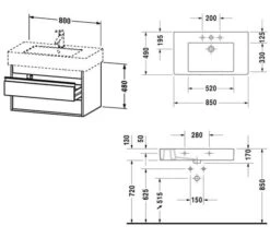 Duravit Ketho 455mm Depth Wall Mounted 2 Drawer Vanity Unit -Burlington Shop M 2019 5 10 8 10 36 171