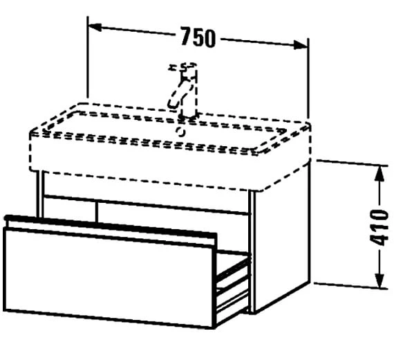 Duravit Ketho 440mm Depth 1 Drawer Wall Mounted Vanity Unit 8 Duravit Ketho 440mm Depth 1 Drawer Wall Mounted Vanity Unit - Image 6