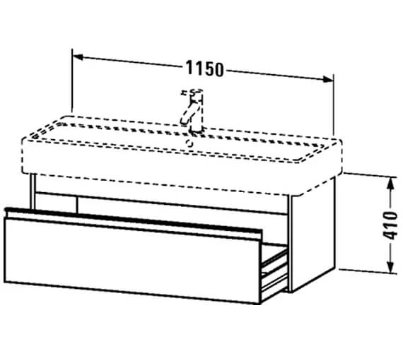 Duravit Ketho 440mm Depth 1 Drawer Wall Mounted Vanity Unit 10 Duravit Ketho 440mm Depth 1 Drawer Wall Mounted Vanity Unit - Image 8