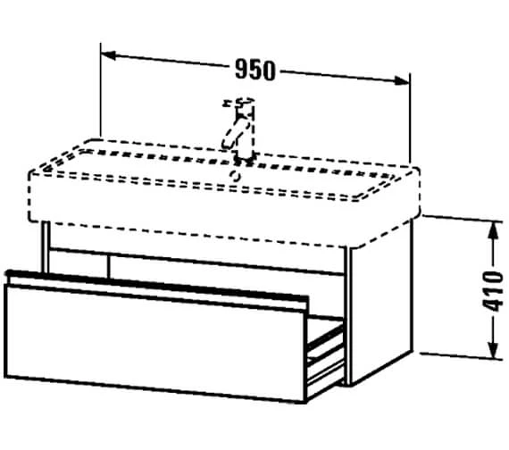 Duravit Ketho 440mm Depth 1 Drawer Wall Mounted Vanity Unit 9 Duravit Ketho 440mm Depth 1 Drawer Wall Mounted Vanity Unit - Image 7