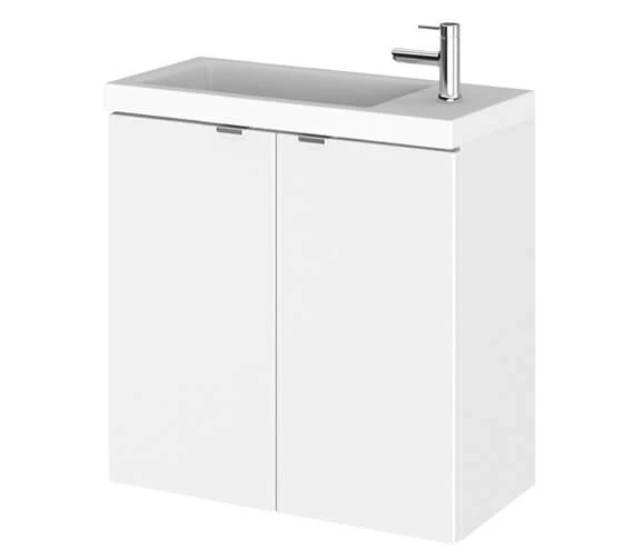 Hudson Reed Fusion 500mm Wall Hung 2 Door Slimline Vanity Unit And Basin 3 Hudson Reed Fusion 500mm Wall Hung 2 Door Slimline Vanity Unit And Basin