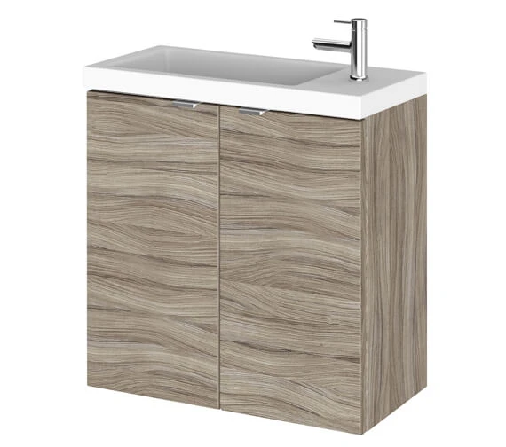 Hudson Reed Fusion 500mm Wall Hung 2 Door Slimline Vanity Unit And Basin 5 Hudson Reed Fusion 500mm Wall Hung 2 Door Slimline Vanity Unit And Basin - Image 3