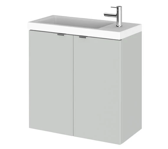 Hudson Reed Fusion 500mm Wall Hung 2 Door Slimline Vanity Unit And Basin 7 Hudson Reed Fusion 500mm Wall Hung 2 Door Slimline Vanity Unit And Basin - Image 5