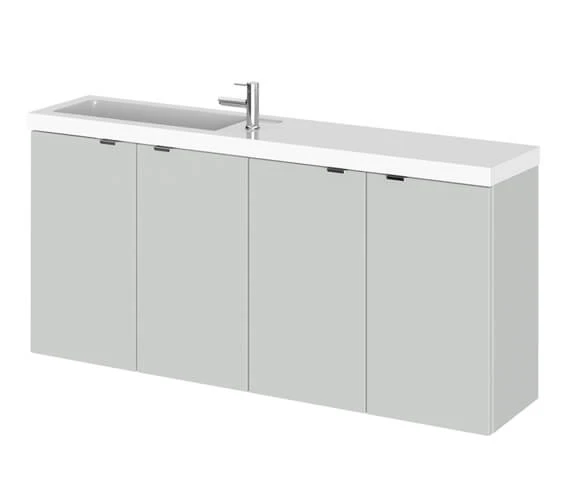 Hudson Reed Fusion 1200mm Wall Hung 4 Door Slimline Vanity Unit And Basin 8 Hudson Reed Fusion 1200mm Wall Hung 4 Door Slimline Vanity Unit And Basin - Image 6