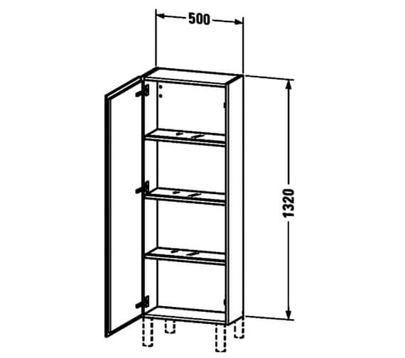 Duravit L-Cube 1320mm High 1 Door Cabinet 7 Duravit L-Cube 1320mm High 1 Door Cabinet - Image 5