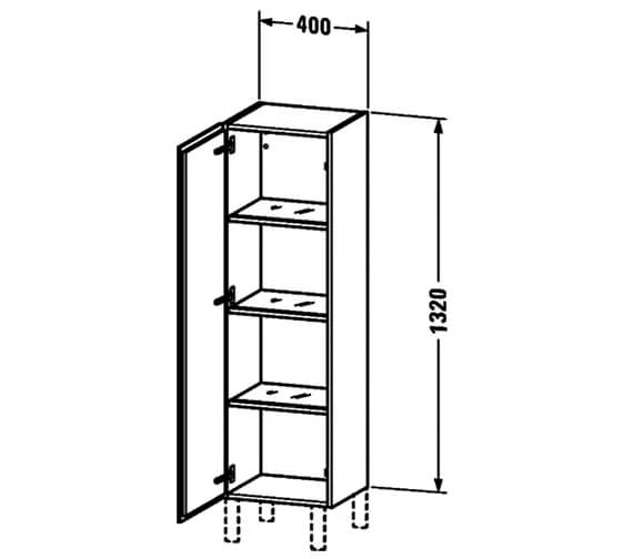 Duravit L-Cube 1320mm High 1 Door Cabinet 8 Duravit L-Cube 1320mm High 1 Door Cabinet - Image 6