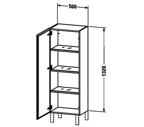Duravit L-Cube 1320mm High 1 Door Cabinet 9 Duravit L-Cube 1320mm High 1 Door Cabinet - Image 7