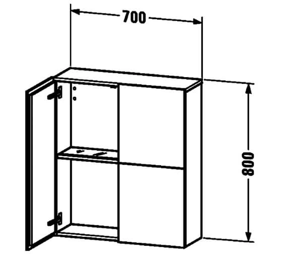 Duravit L-Cube 700 X 800mm Semi-Tall Cabinet 5 Duravit L-Cube 700 X 800mm Semi-Tall Cabinet - Image 3