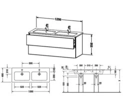 Duravit L-Cube 1290mm Wide 2 Drawers Wall Mounted Vanity Unit For Me-By-Starck Basin -Burlington Shop M 2019 8 14 8 29 26 681