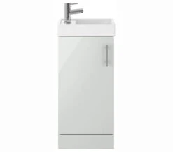 Nuie Vault 405 X 861mm Single Door Floor Standing Compact Unit And Basin -Burlington Shop M 2020 2 4 6 3 36 222