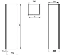 Roper Rhodes Pursuit 320 X 1200mm Tall Mirrored Storage Unit Gloss White -Burlington Shop M700 2020 11 16 9 11 24 492