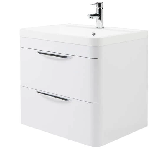 Nuie Parade 500mm High 2 Drawer Wall Hung Cabinet And Basin 4 Nuie Parade 500mm High 2 Drawer Wall Hung Cabinet And Basin - Image 2