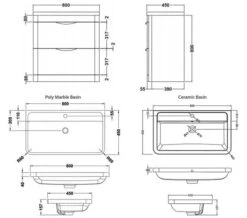 Nuie Parade 800mm High 2 Drawer Floor Standing Cabinet And Basin -Burlington Shop M700 2020 12 31 7 25 57 808